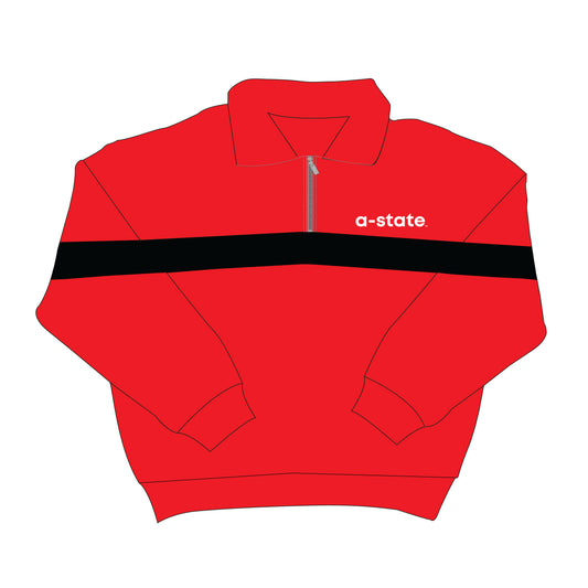 The Heather Half Zip Arkansas State | Bright Red