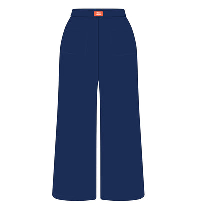 The Ava Airy Pants War Eagle Woven Label | Navy