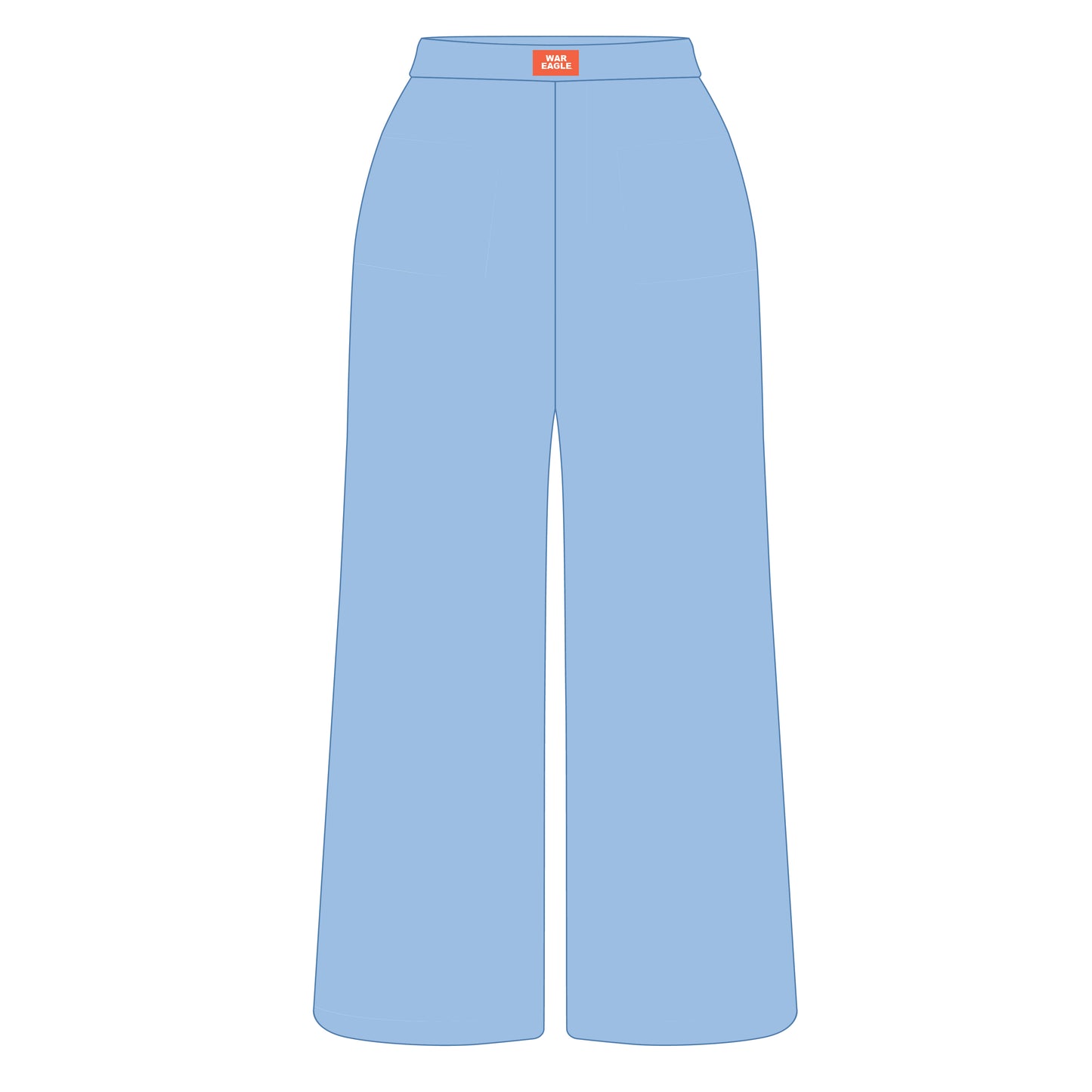 The Ava Airy Pants War Eagle Woven Label | Light Blue