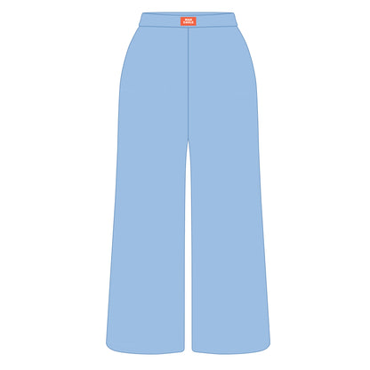 The Ava Airy Pants War Eagle Woven Label | Light Blue