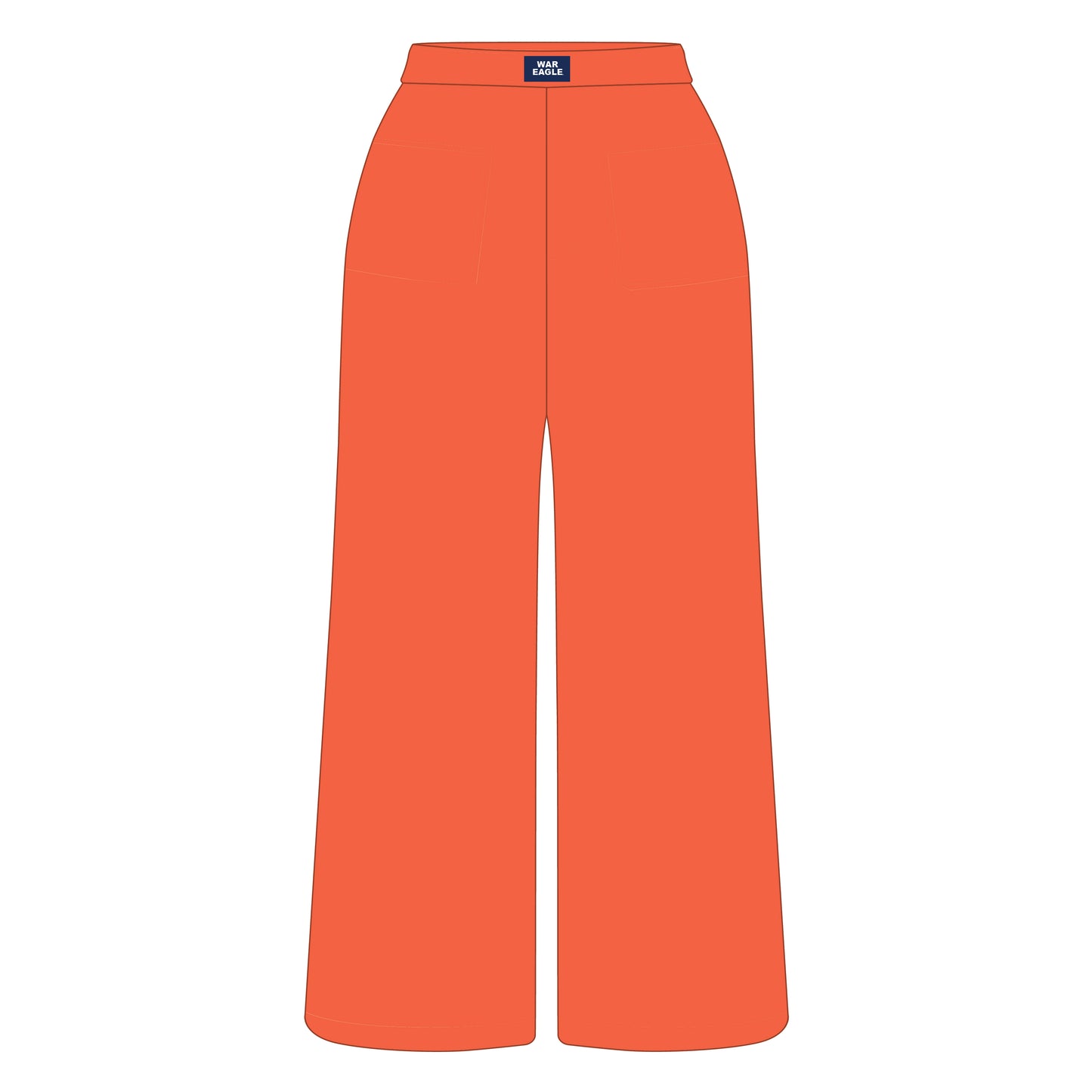 The Ava Airy Pants War Eagle Woven Label | Orange