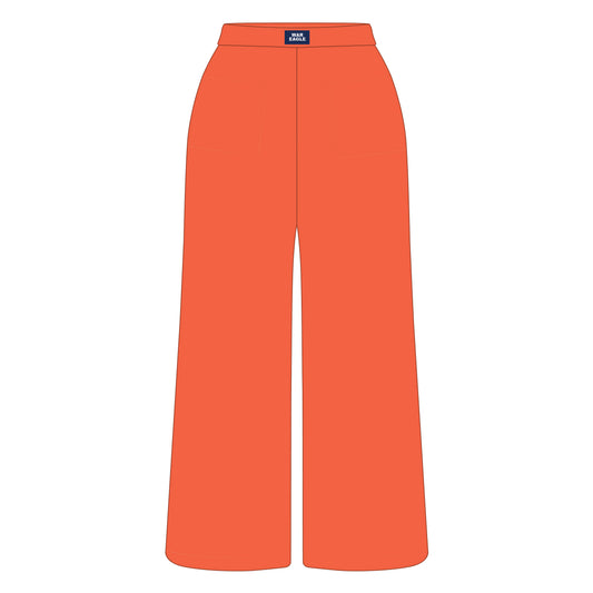 The Ava Airy Pants War Eagle Woven Label | Orange