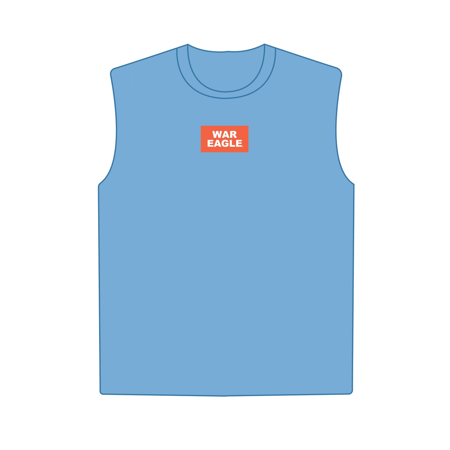The Anna Active Tank War Eagle Woven Label | Youth Light Blue
