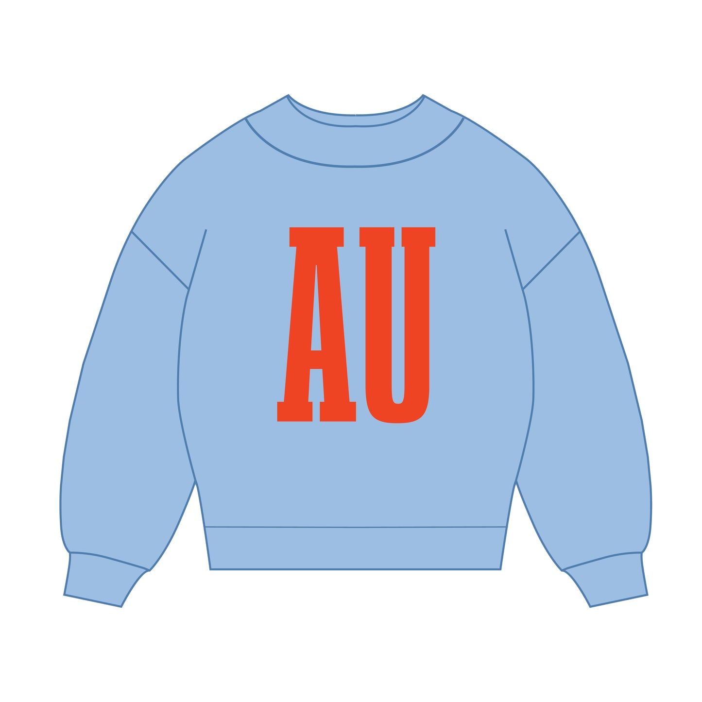 The Madi Varsity Mockneck Auburn | Light Blue