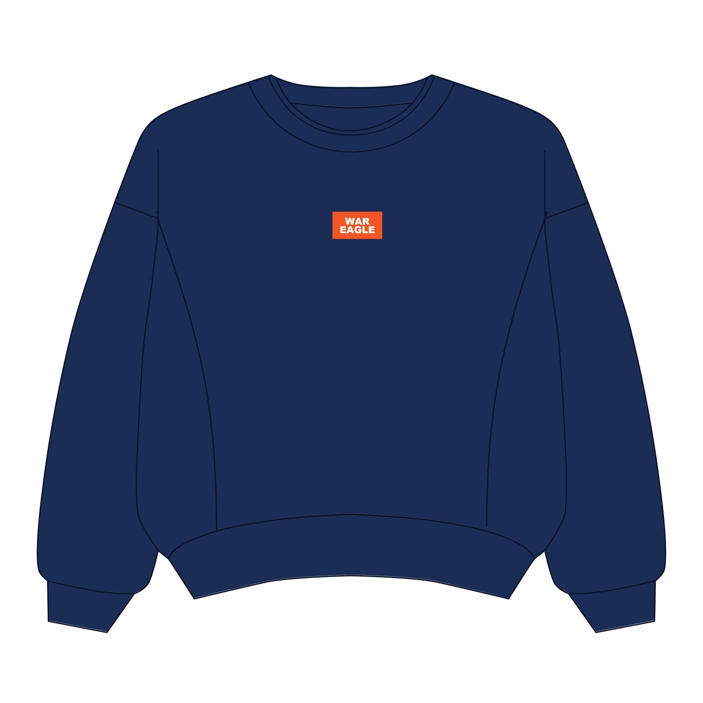 The Molly Corded Crew War Eagle Woven Label | Navy