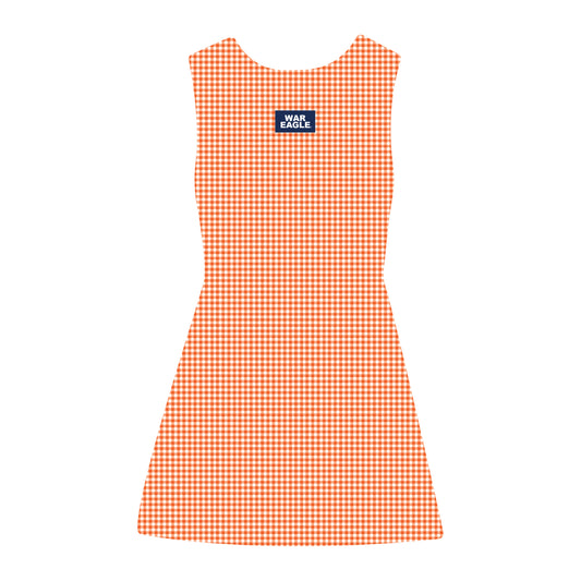 The Grace Gingham Dress War Eagle Woven Label | Orange