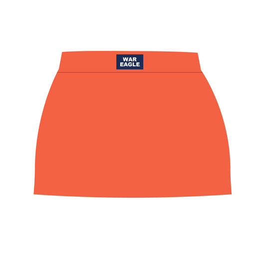 The Hayden High Waisted Skort War Eagle Woven Label | Orange