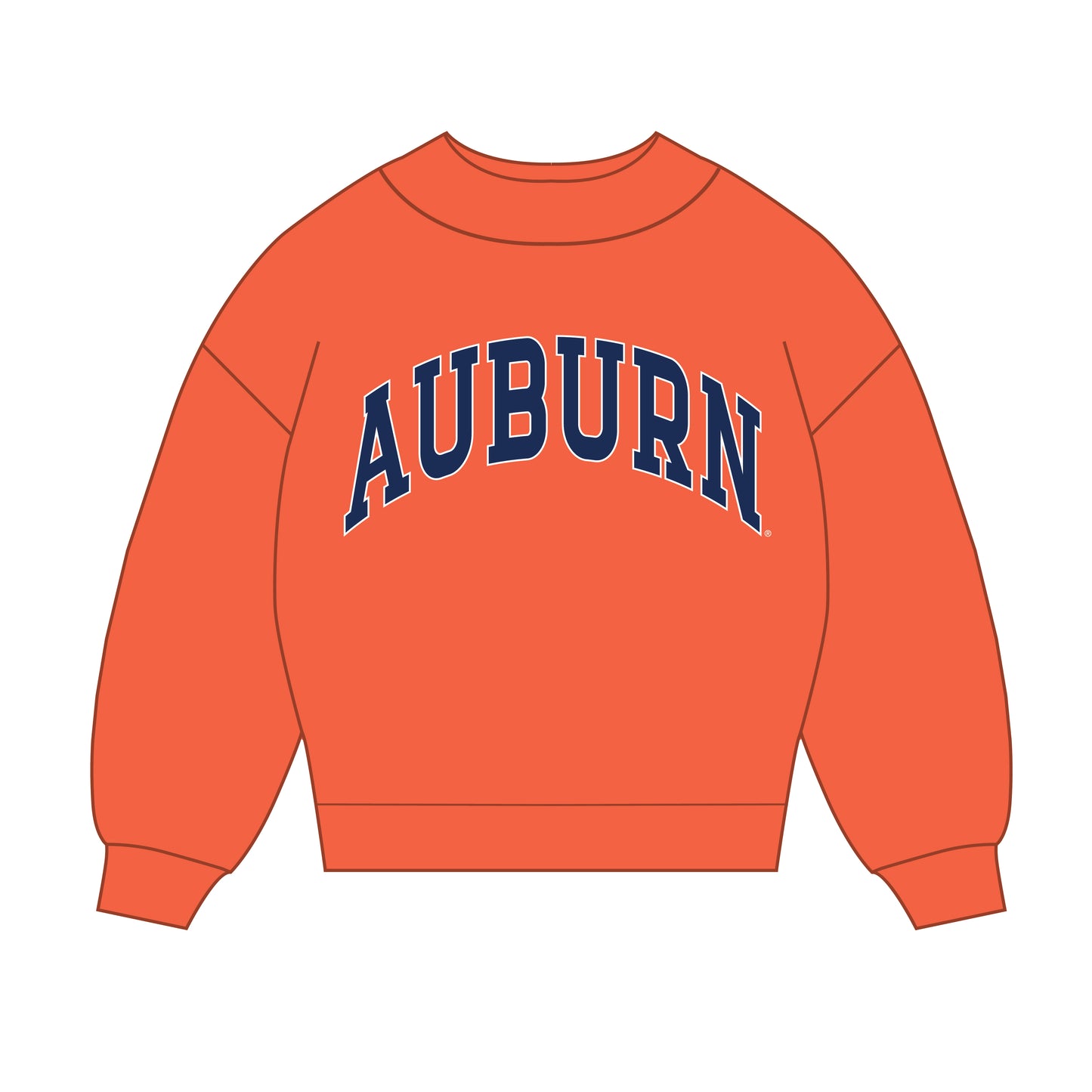 The Madi Classic Mockneck Auburn Applique | Orange