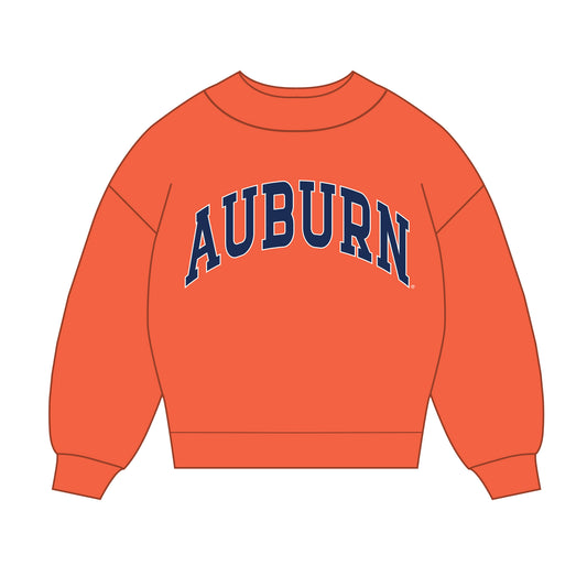 The Madi Classic Mockneck Auburn Applique | Orange