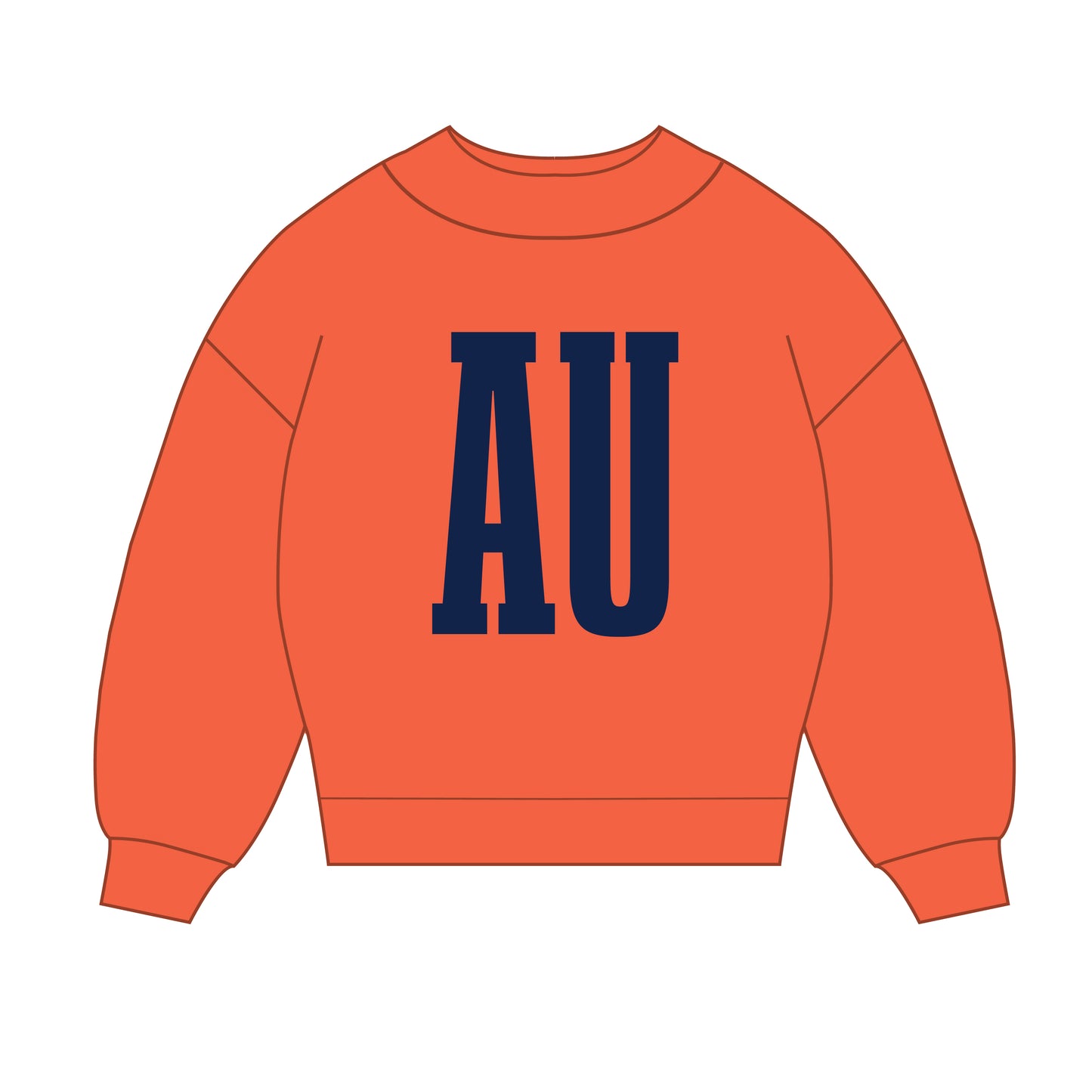 The Madi Varsity Mockneck Auburn | Orange