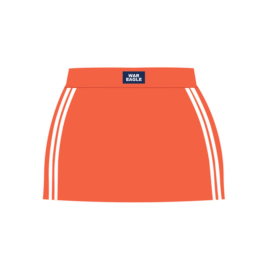 The Savannah Sporty Skort War Eagle Woven Label | Orange