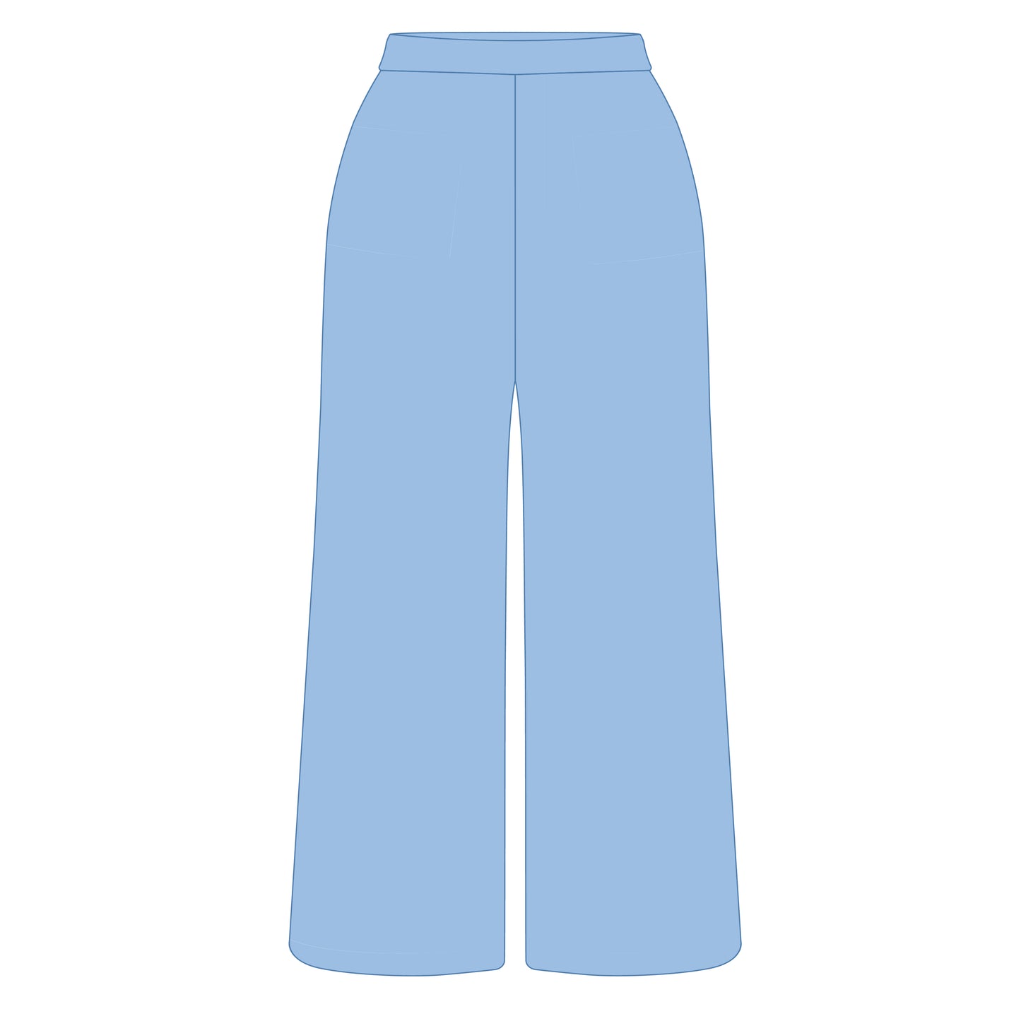 The Ava Airy Pants War Eagle Woven Label | Light Blue