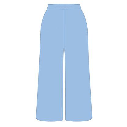 The Ava Airy Pants War Eagle Woven Label | Light Blue