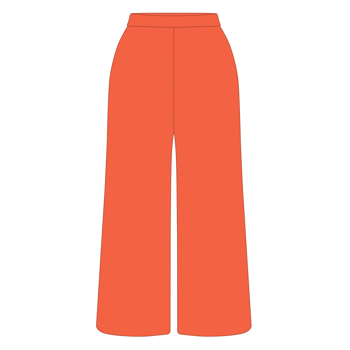 The Ava Airy Pants War Eagle Woven Label | Orange
