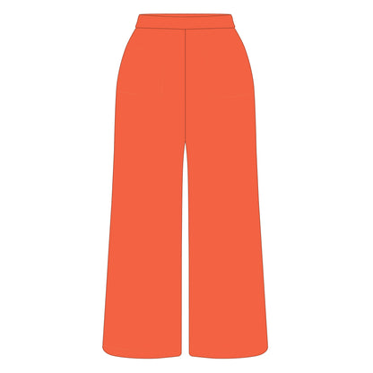 The Ava Airy Pants War Eagle Woven Label | Orange