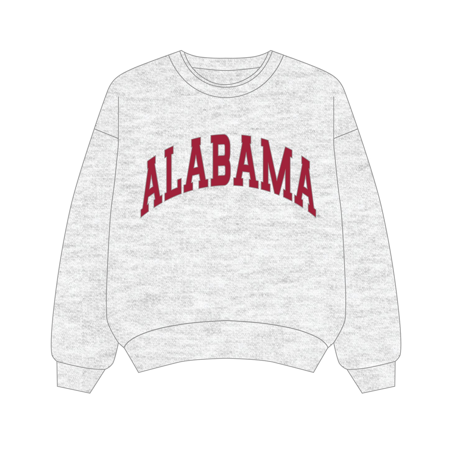 The Olivia Oversized Crewneck Alabama | Ash