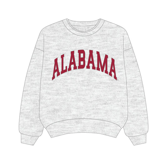 The Olivia Oversized Crewneck Alabama | Youth Ash