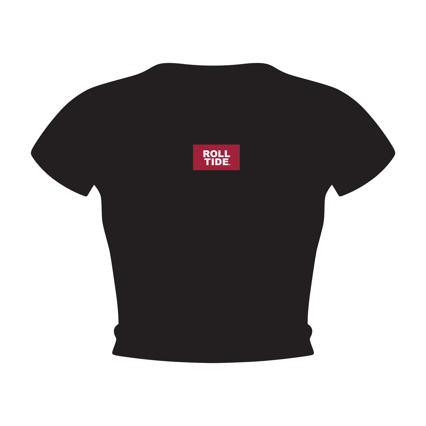 The Raegan Ribbed Baby Tee Roll Tide Woven Label | Black