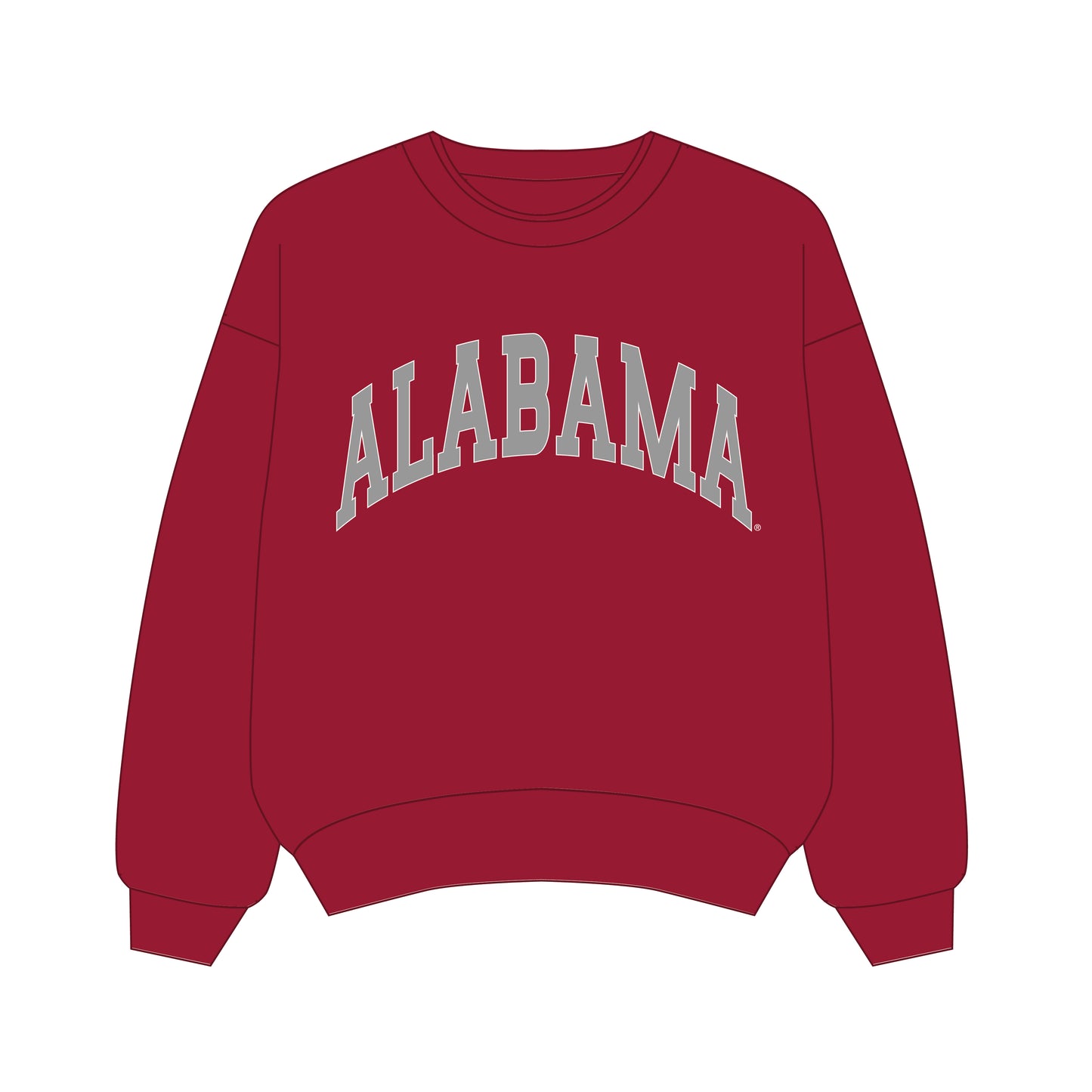 The Olivia Oversized Crewneck Alabama | Crimson