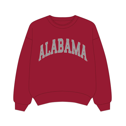 The Olivia Oversized Crewneck Alabama | Youth Crimson
