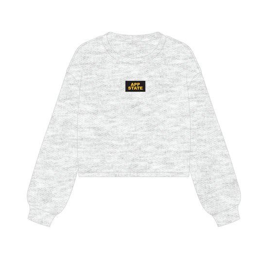 The Becca Boxy Crewneck App State Woven Label | Ash