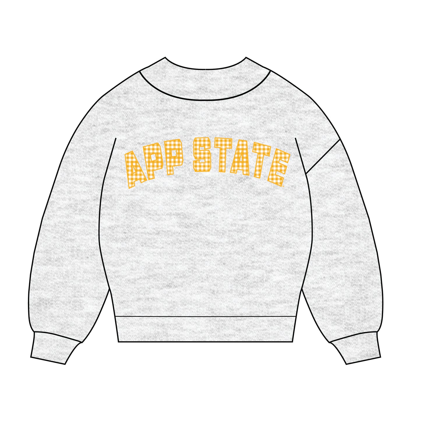 The Mallory Gingham Mockneck App State | Ash