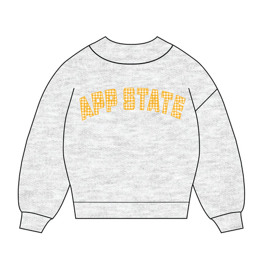 The Mallory Gingham Mockneck App State | Ash