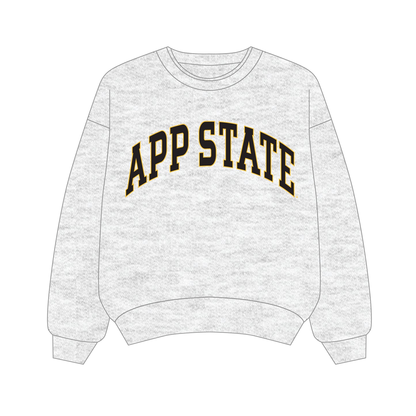 The Olivia Oversized Crewneck App State | Ash
