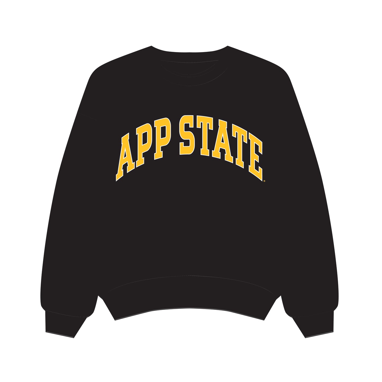 The Olivia Oversized Crewneck App State | Black