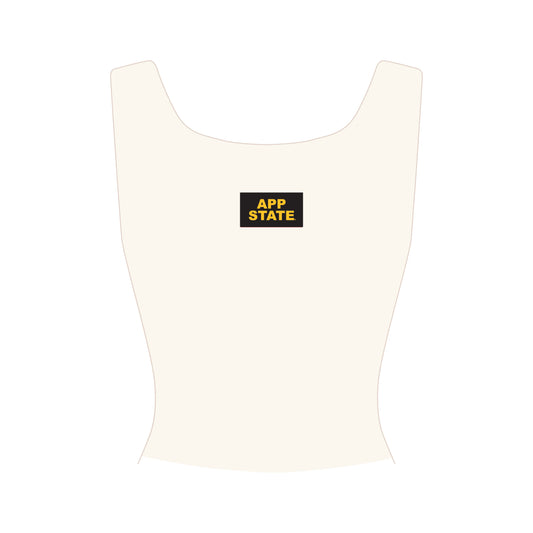 The Alli Ribbed Tank App State Woven Label | Bone