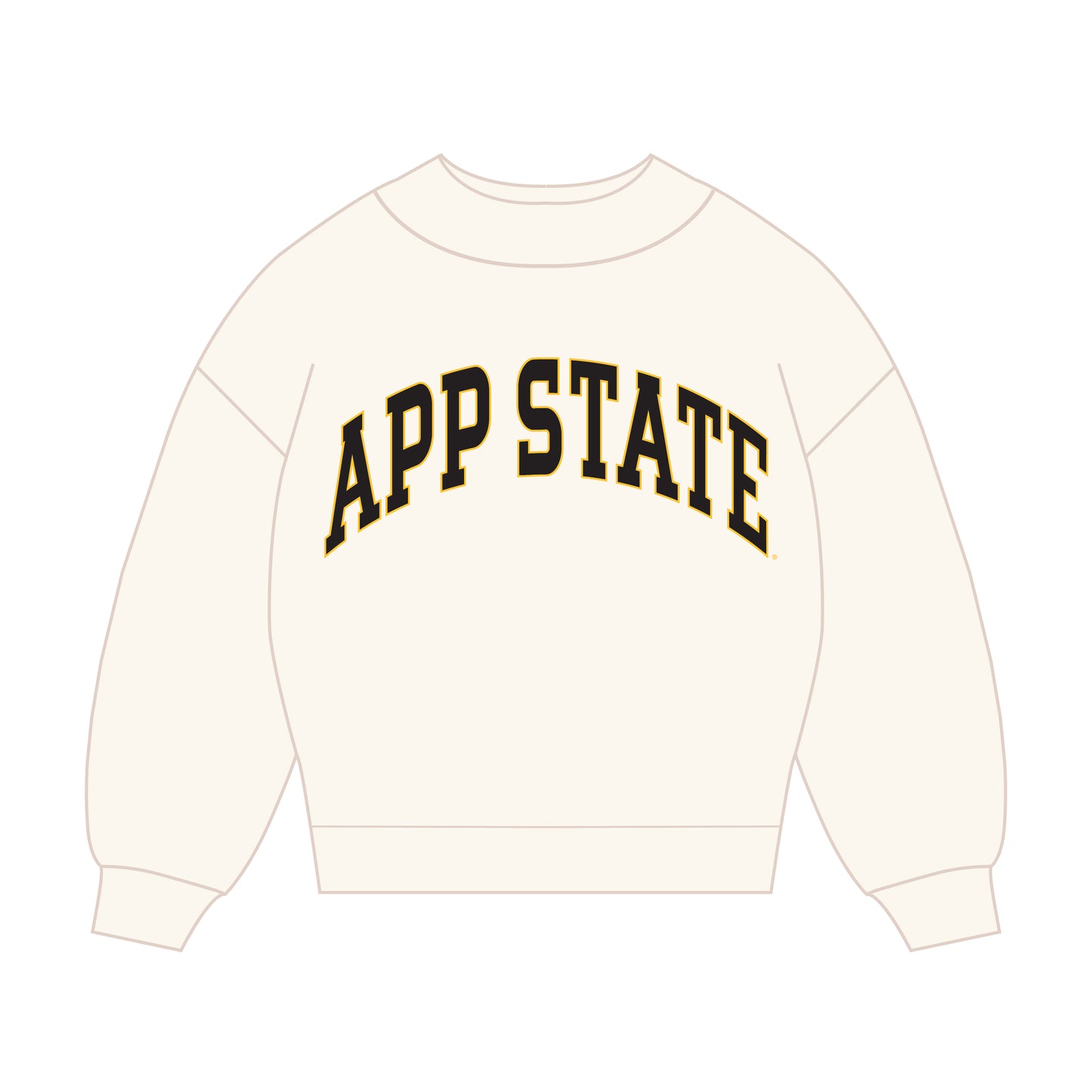 The Madi Classic Mockneck App State Applique | Bone