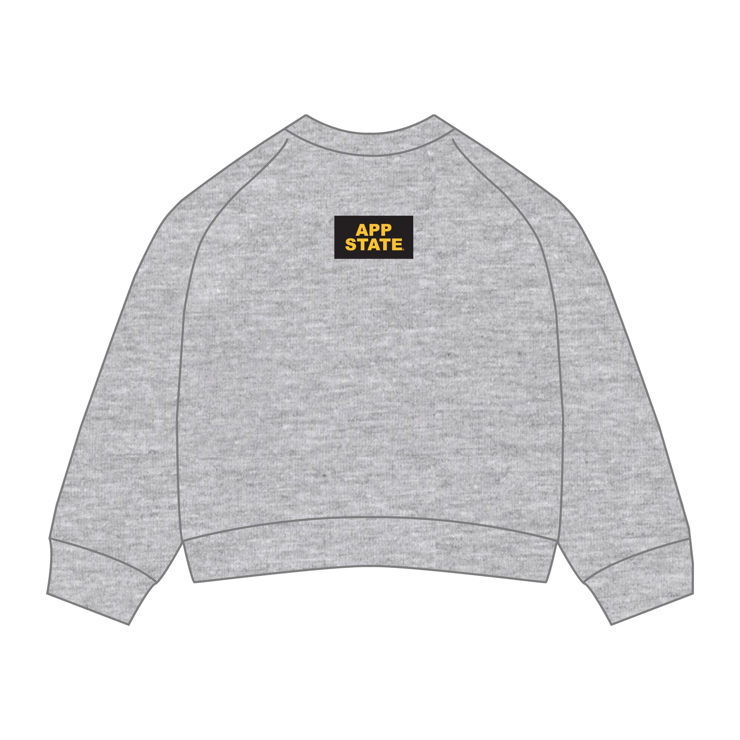 The Ava Airy Crewneck App State Woven Label | Heather Grey
