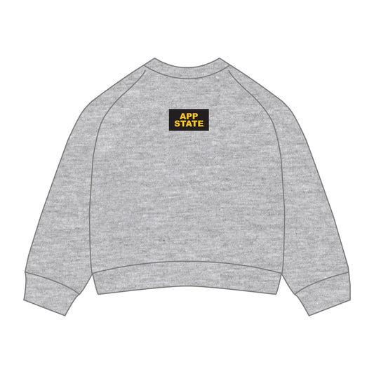 The Ava Airy Crewneck App State Woven Label | Heather Grey