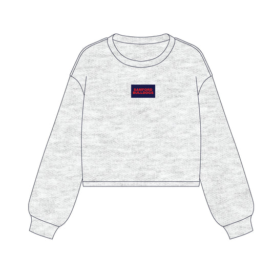 The Becca Boxy Crewneck Samford Bulldogs Woven Label | Ash