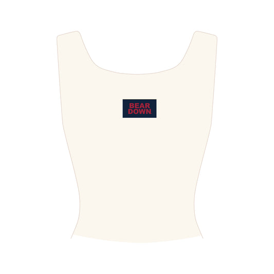 The Alli Ribbed Tank Bear Down Woven Label | Bone