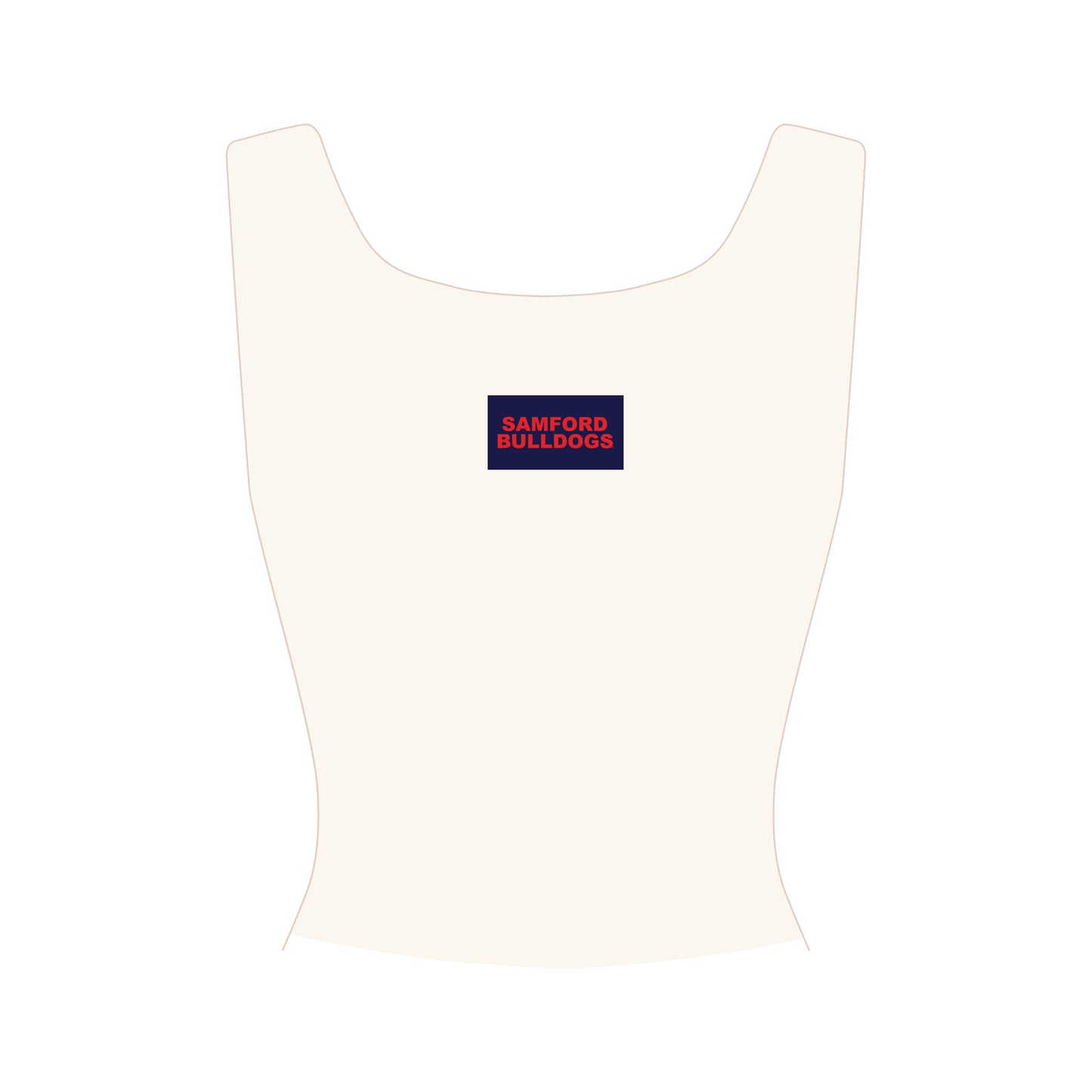 The Alli Ribbed Tank Samford Bulldogs Woven Label | Bone