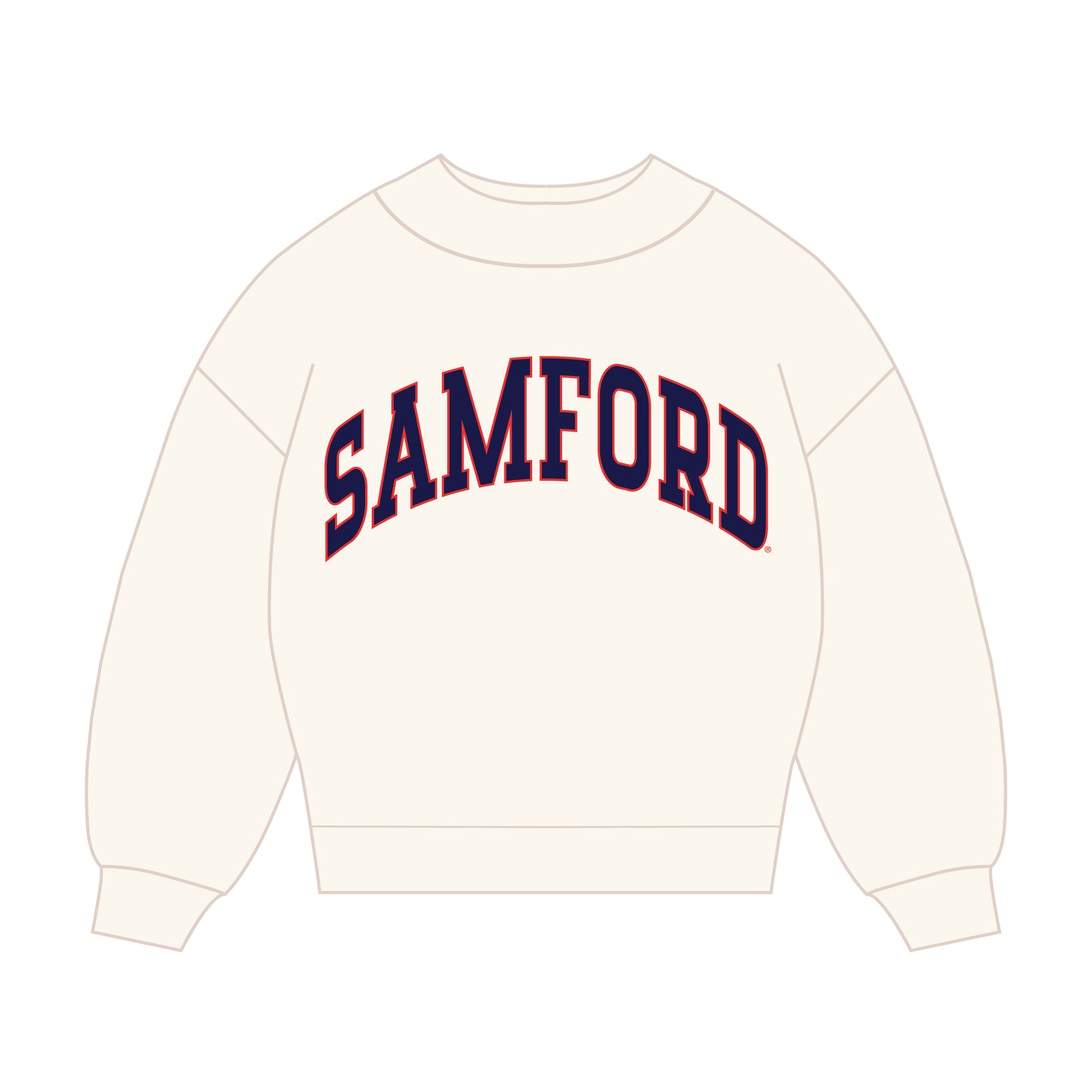 The Madi Classic Mockneck Samford Applique | Bone
