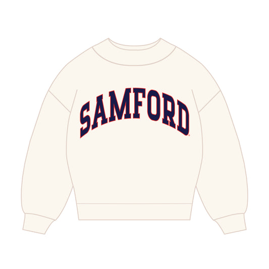 The Madi Classic Mockneck Samford Applique | Bone