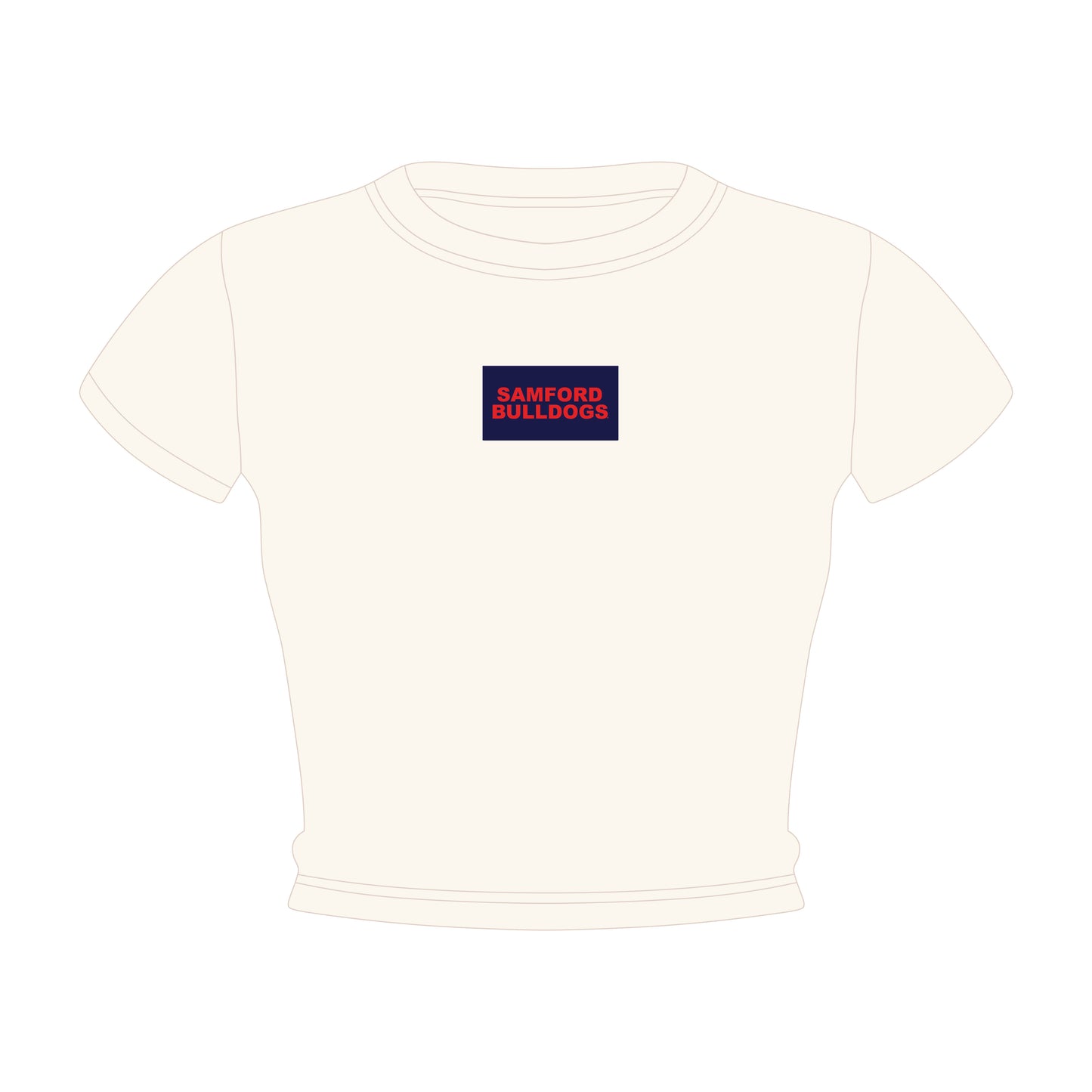 The Raegan Ribbed Baby Tee Samford Bulldogs Woven Label | Bone