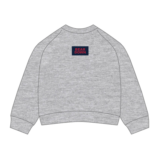 The Ava Airy Crewneck Bear Down Woven Label | Heather Grey