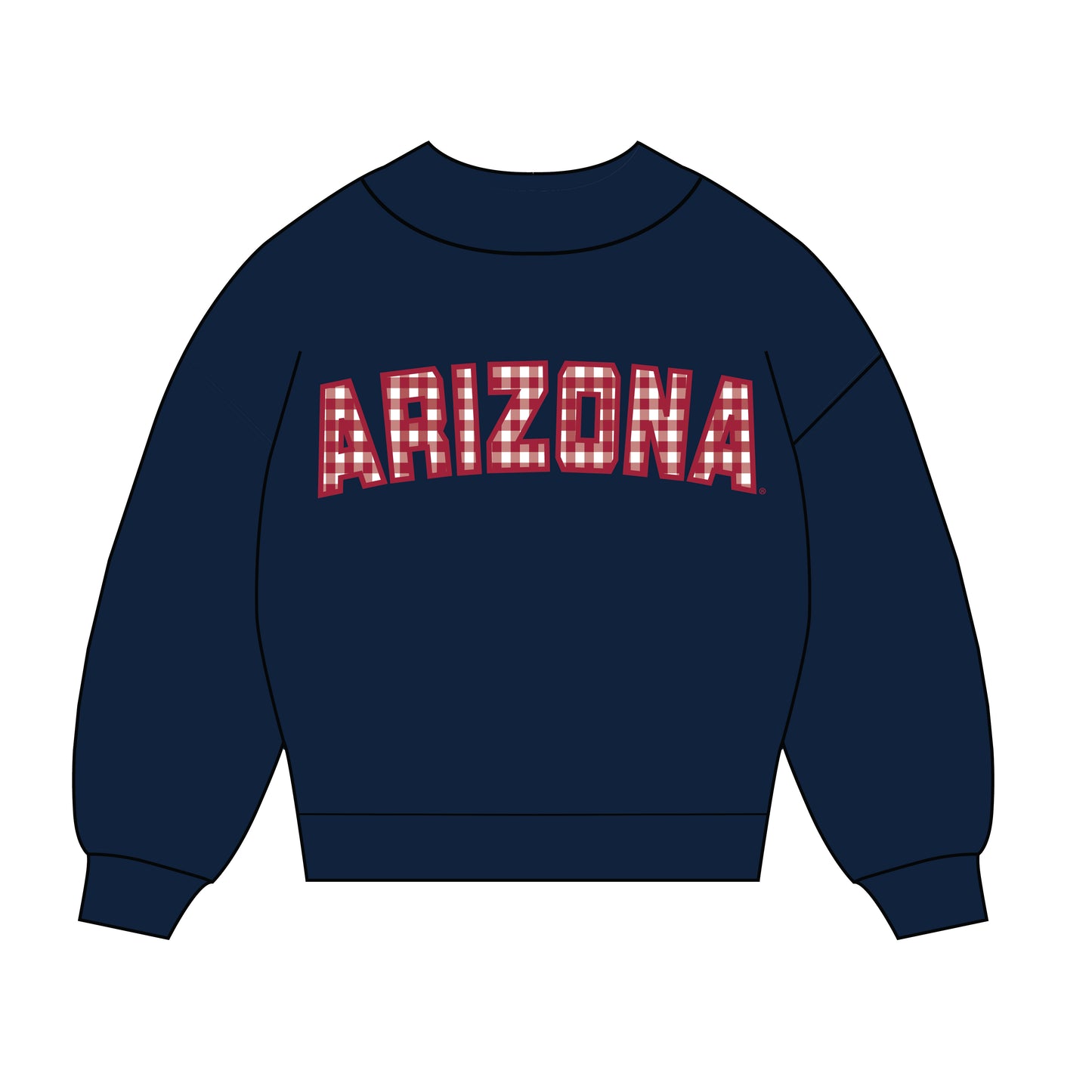 The Mallory Gingham Mockneck Arizona | Navy