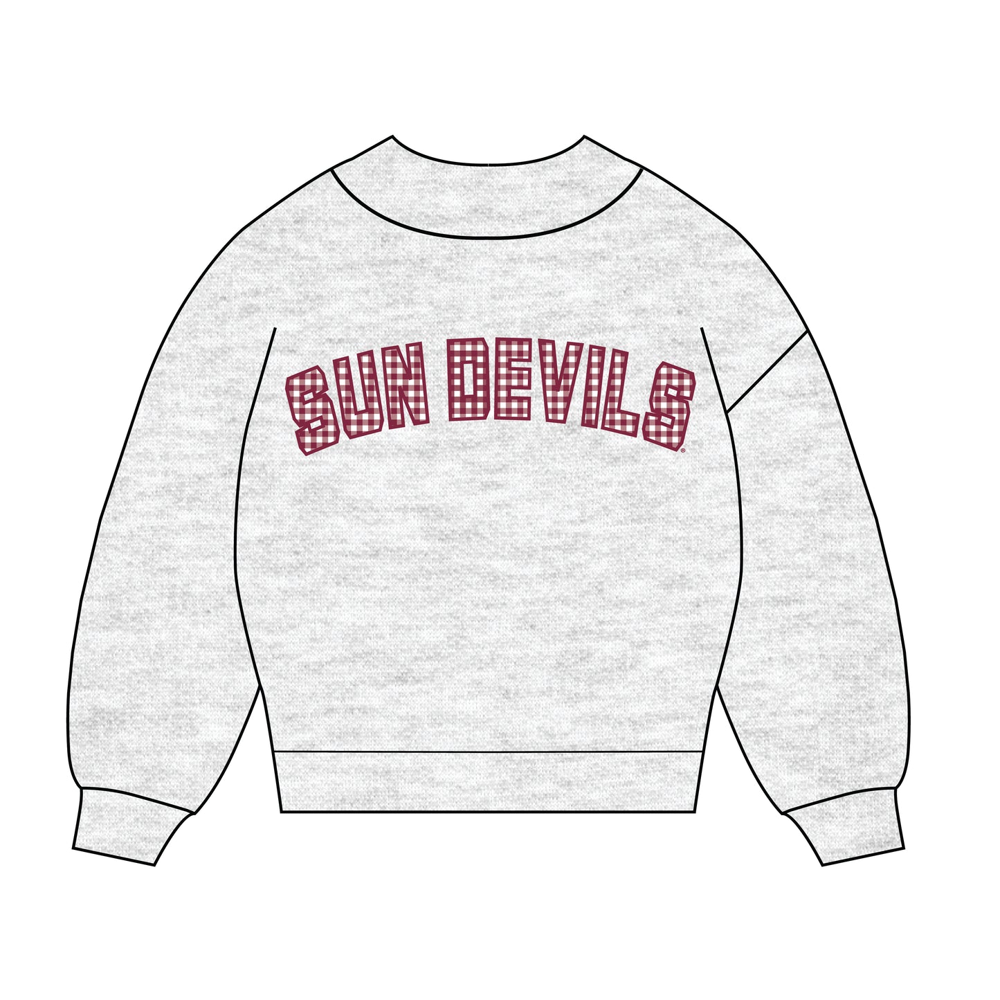 The Mallory Gingham Mockneck Arizona State | Ash