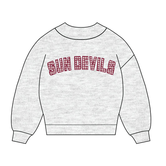 The Mallory Gingham Mockneck Arizona State | Ash