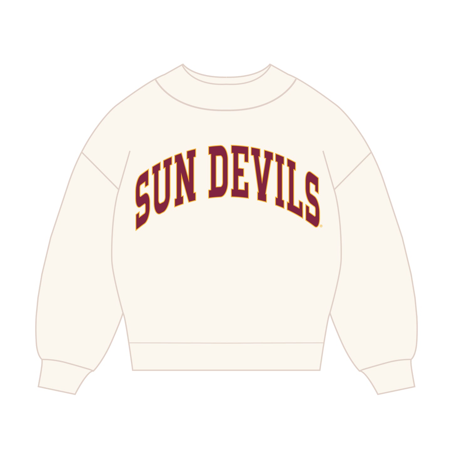 The Madi Classic Mockneck Arizona State Applique | Youth Bone