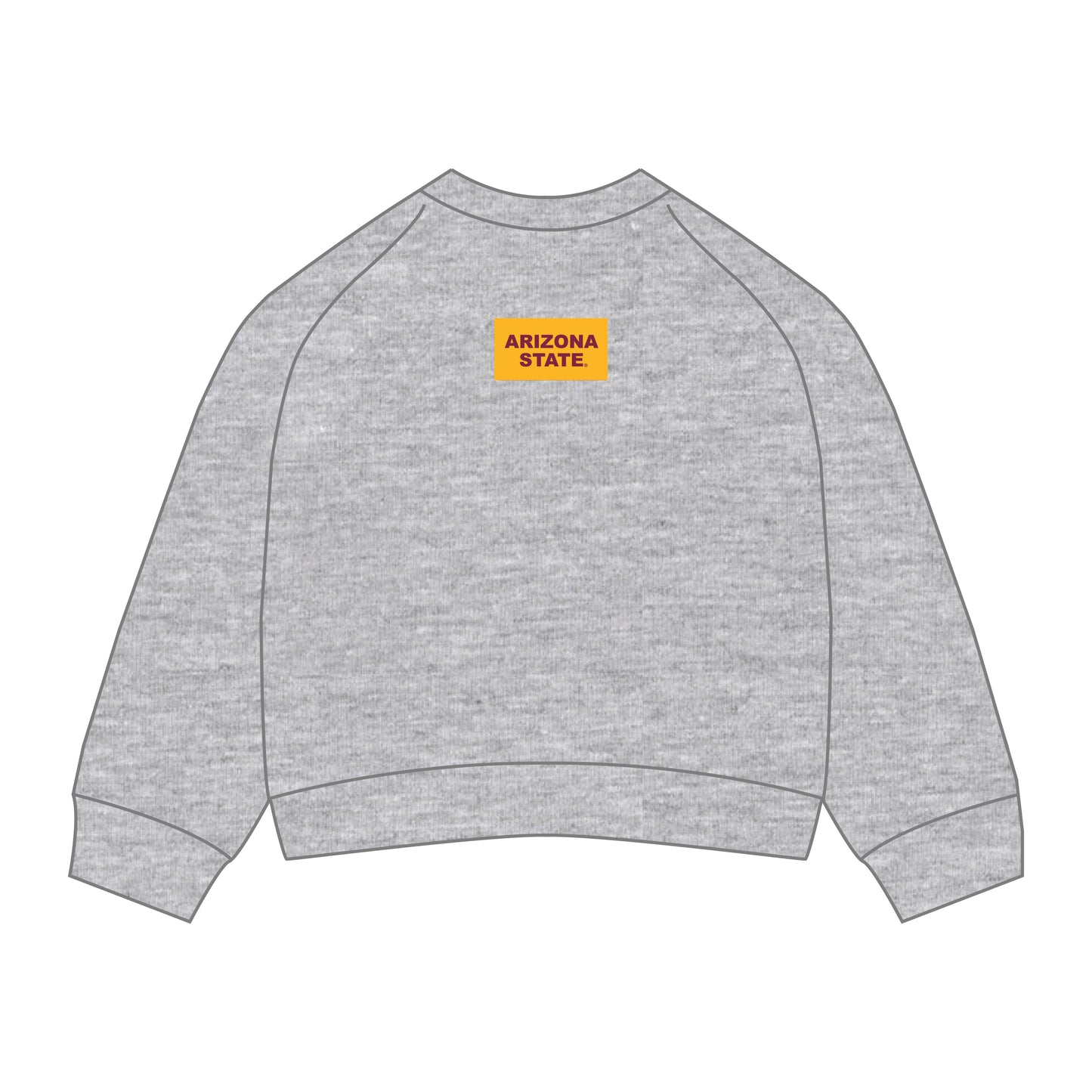 The Ava Airy Crewneck Arizona State Woven Label | Heather Grey