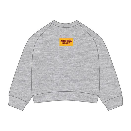 The Ava Airy Crewneck Arizona State Woven Label | Heather Grey