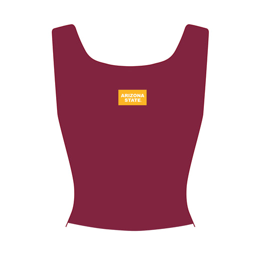 The Alli Ribbed Tank Arizona State Woven Label | Maroon