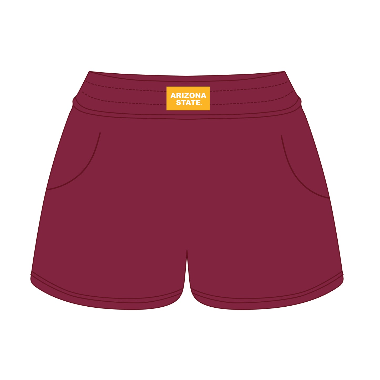 The Ava Airy Shorts Arizona State Woven Label | Maroon