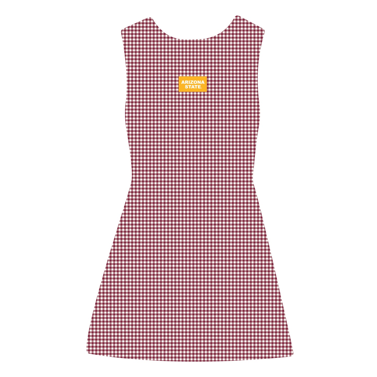 The Grace Gingham Dress Arizona State Woven Label | Maroon