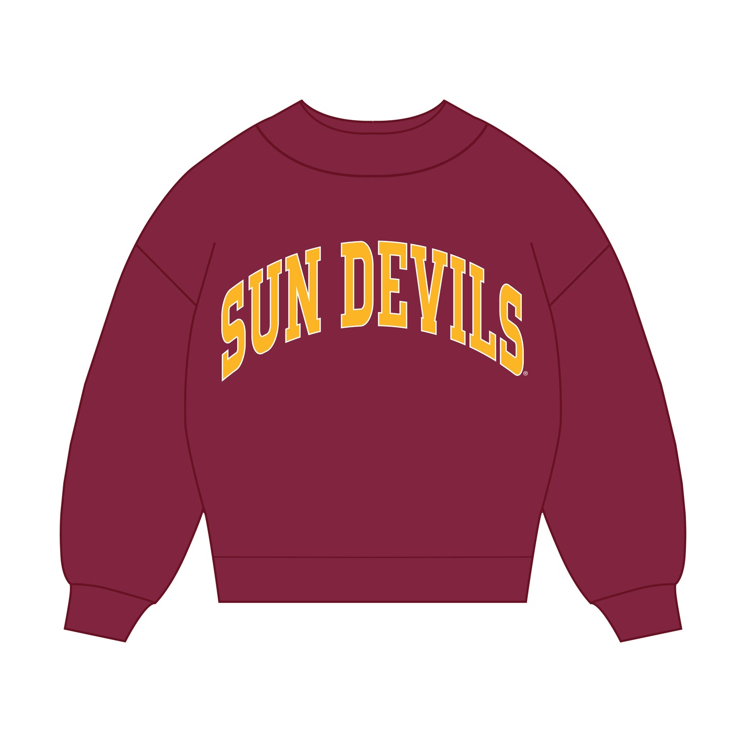 The Madi Classic Mockneck Arizona State Applique | Maroon